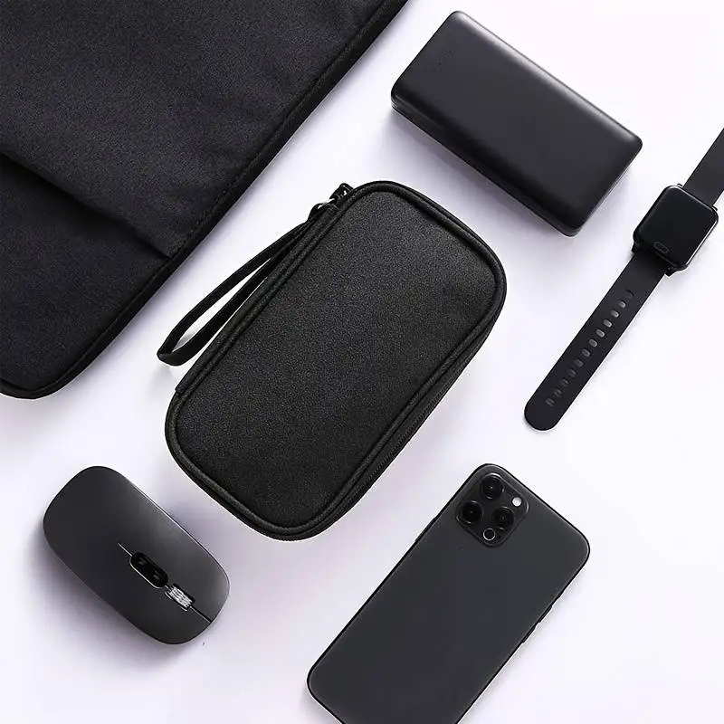 Multi-Function Travel Cable Organizer Bag Double Layer 3C Digital Portable Storage Bag for Data Cable/Earphone/Charge/Watchband