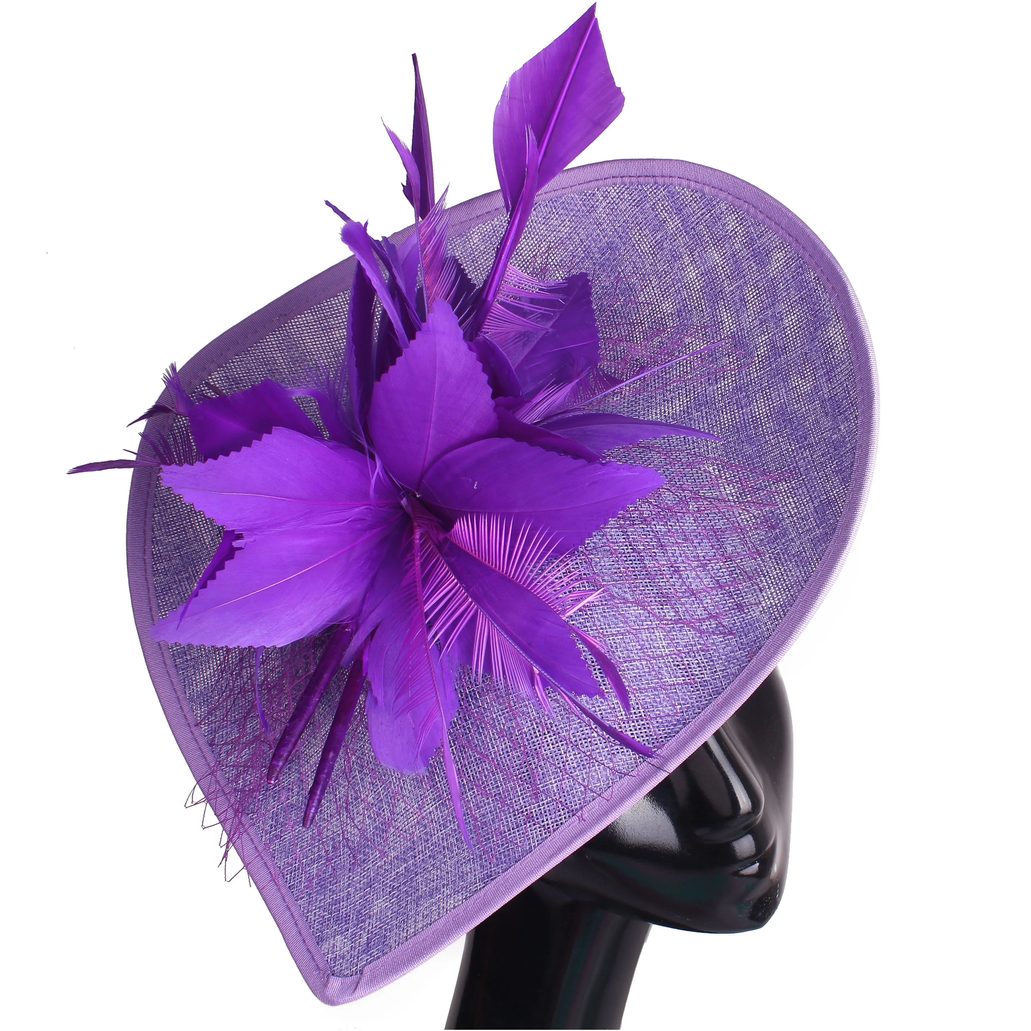 Vintage Lavender Church Fascinators Hats Kentucky Derby Wedding Headwear Ladies Veils Accessories Bridal Ladies Days Headpiece