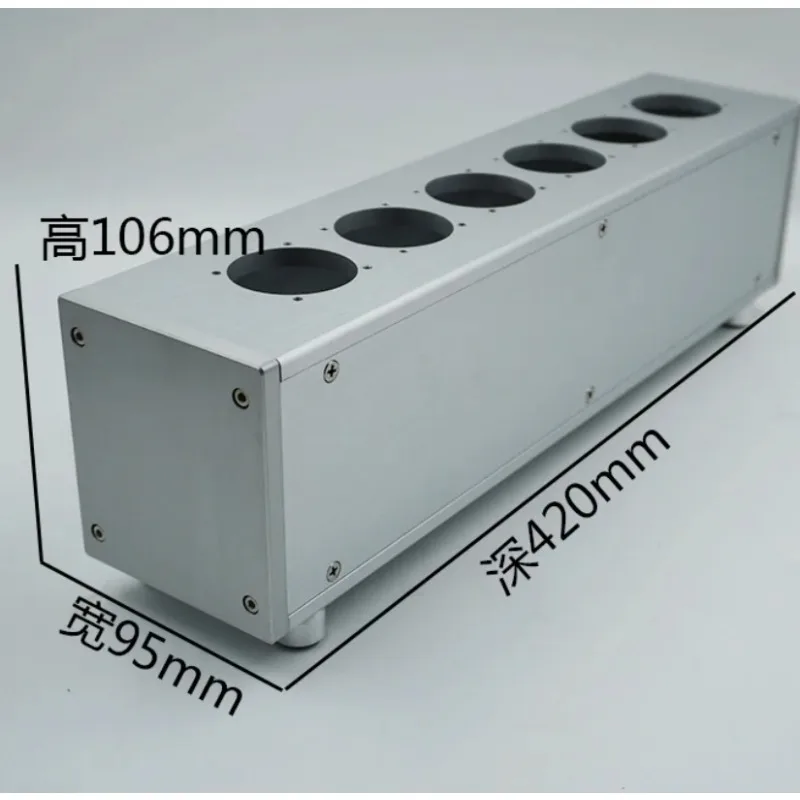 95mm wide European standard socket, aluminum shell, power filter case, full aluminum, multifunctional DIY white