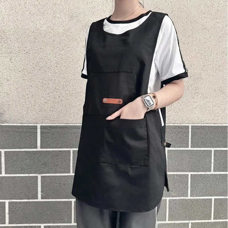 

Модный холщовый комбинезон без рукавов в стиле куртки для работников чая и кофейни, водонепроницаемый и устойчивый к воде и пятнам