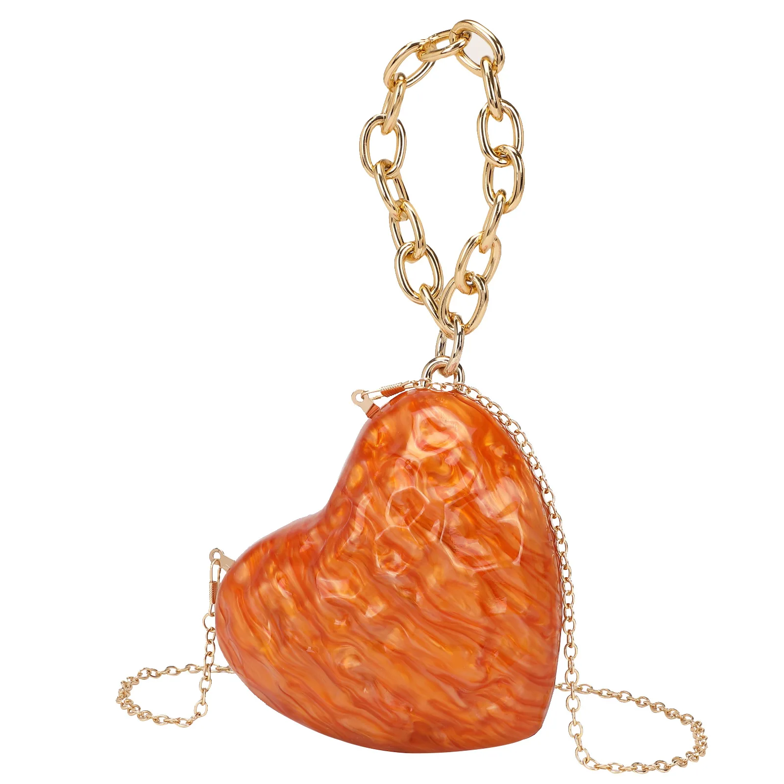 

New Love Dinner Bag Retro Fashion Mini Evening Bag Acrylic Clutch Bag Ladies Chain Crossbody