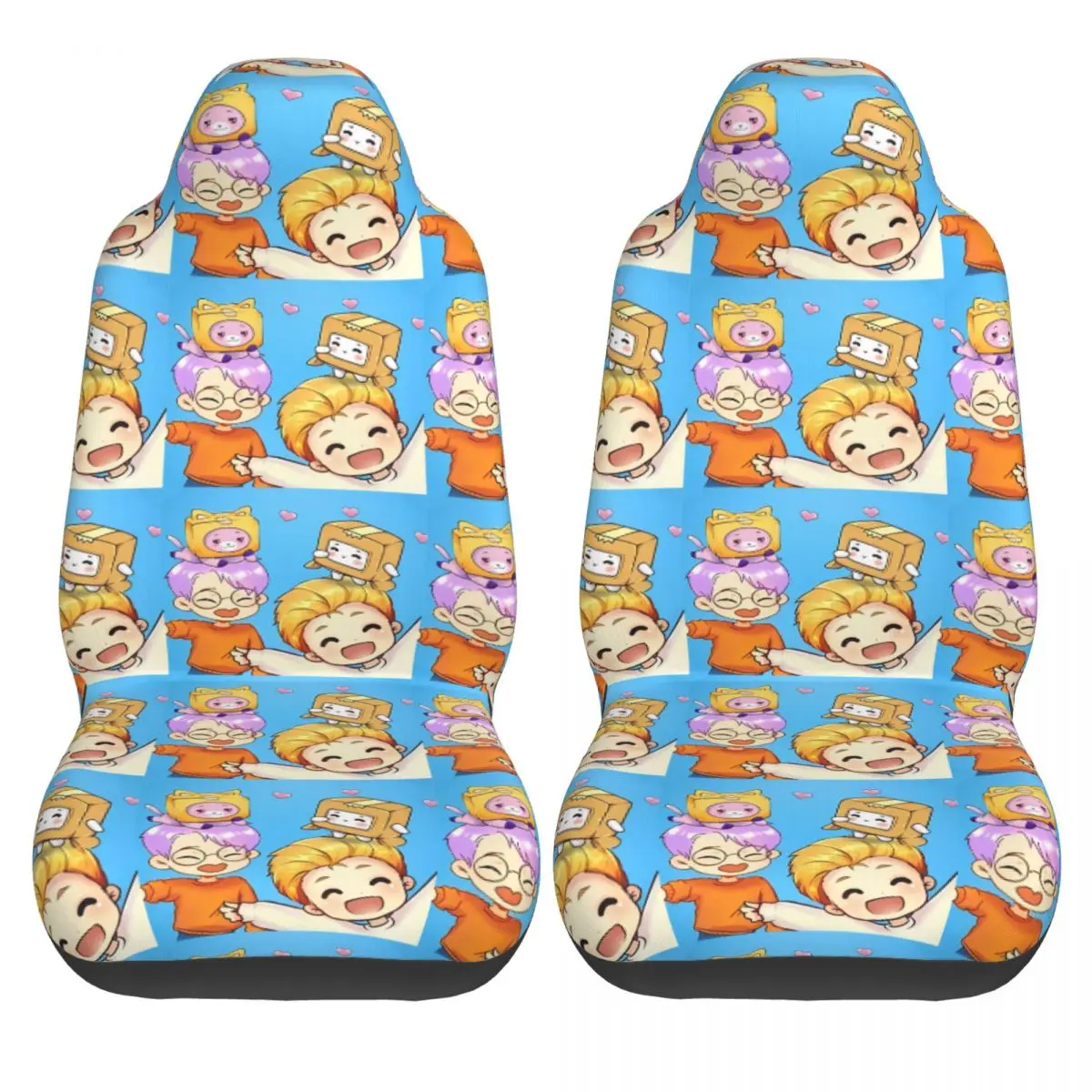 

Чехлы на автомобильные сиденья Lankyboxs Meme, оригинальные автомобильные чехлы на сиденья, мягкий полиэстер, чехол из двух частей