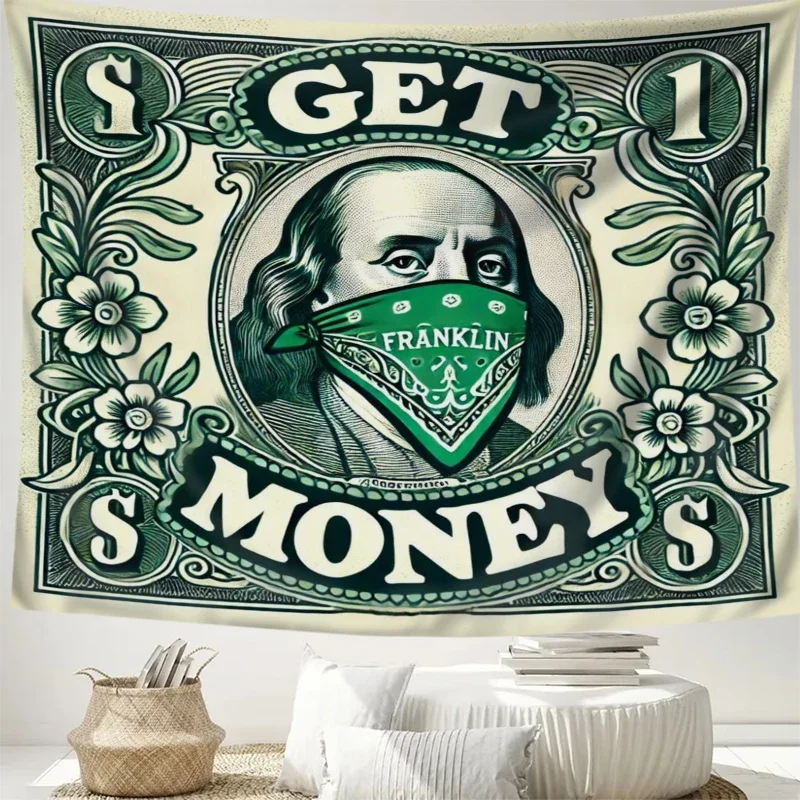 Vintage  Money Wall Hanging Tapestry Decor for Man Cave or Living Room Art tapestry for dorm room - view 3