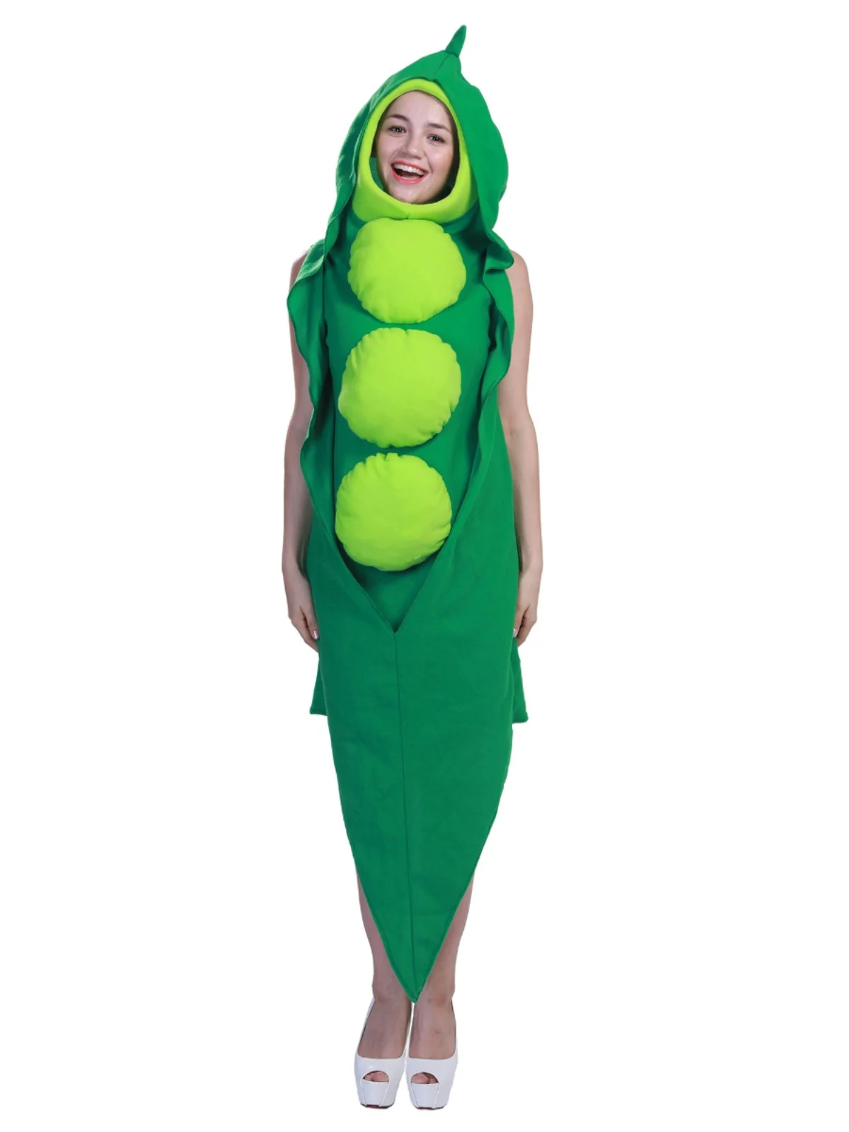 

loween Par Cosplay Pea Slice Costume Street Sle Loose Fit Funny Food Pattern T-irt for Women 25-29 Years Old