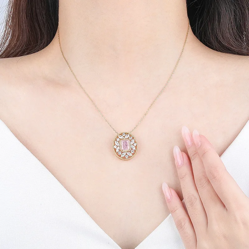 S925 sterling silver ice flower cut collarbone chain original light luxury oval petal necklace female factory silver jewelry