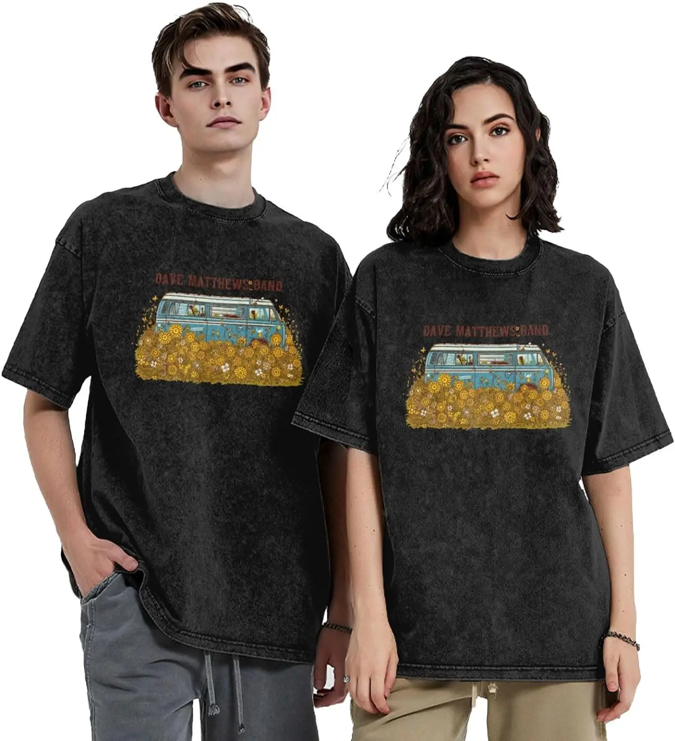 Men's Oversized Short Sleeve Cotton Graphic T-Shirts Vintage Streetwear Loose Tee