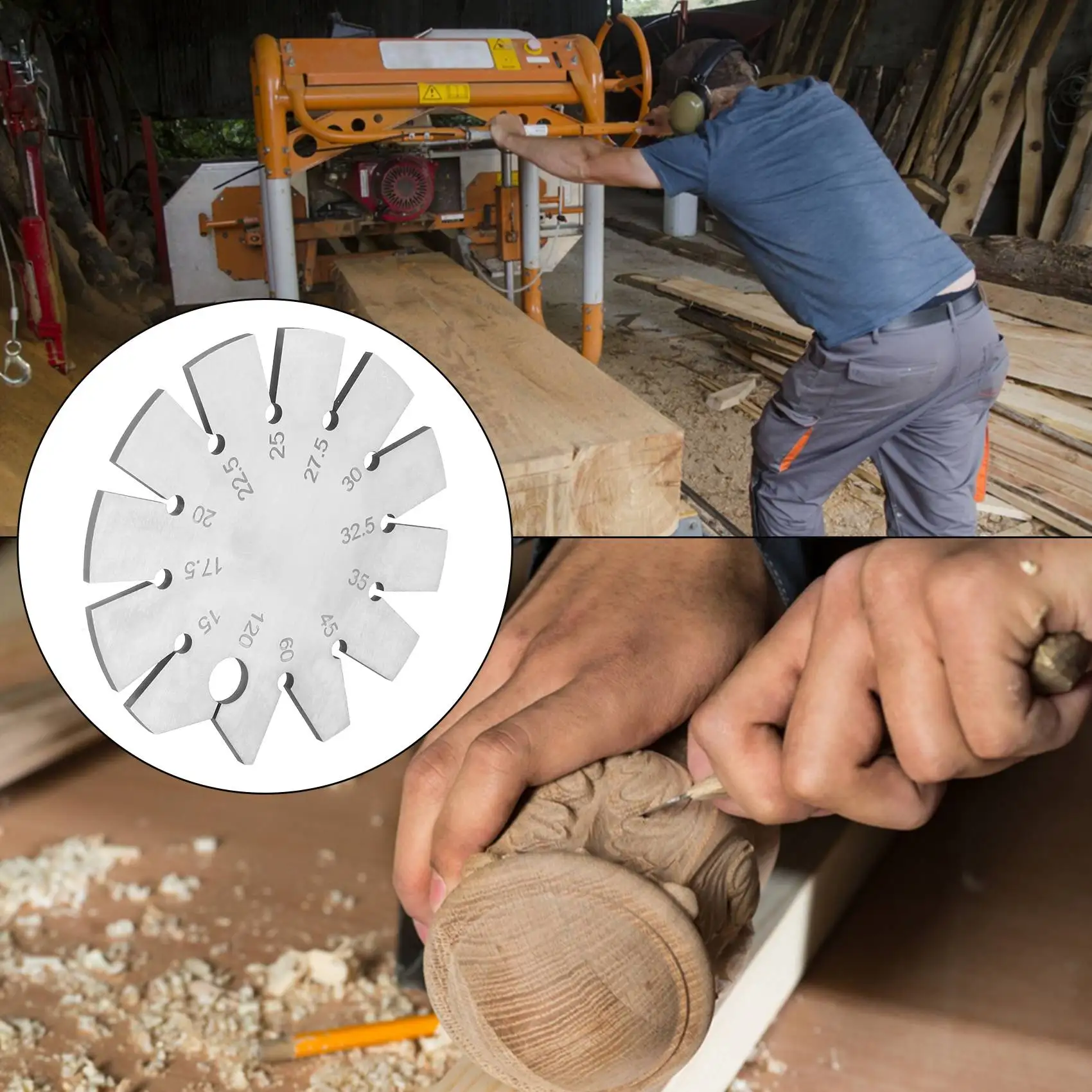 Bevel Gauge Axe Angle Gauge Round Shape Knife Angle Finder Knife Blade Angle Gauge 15-120° for Measuring Knife Angle Vogue