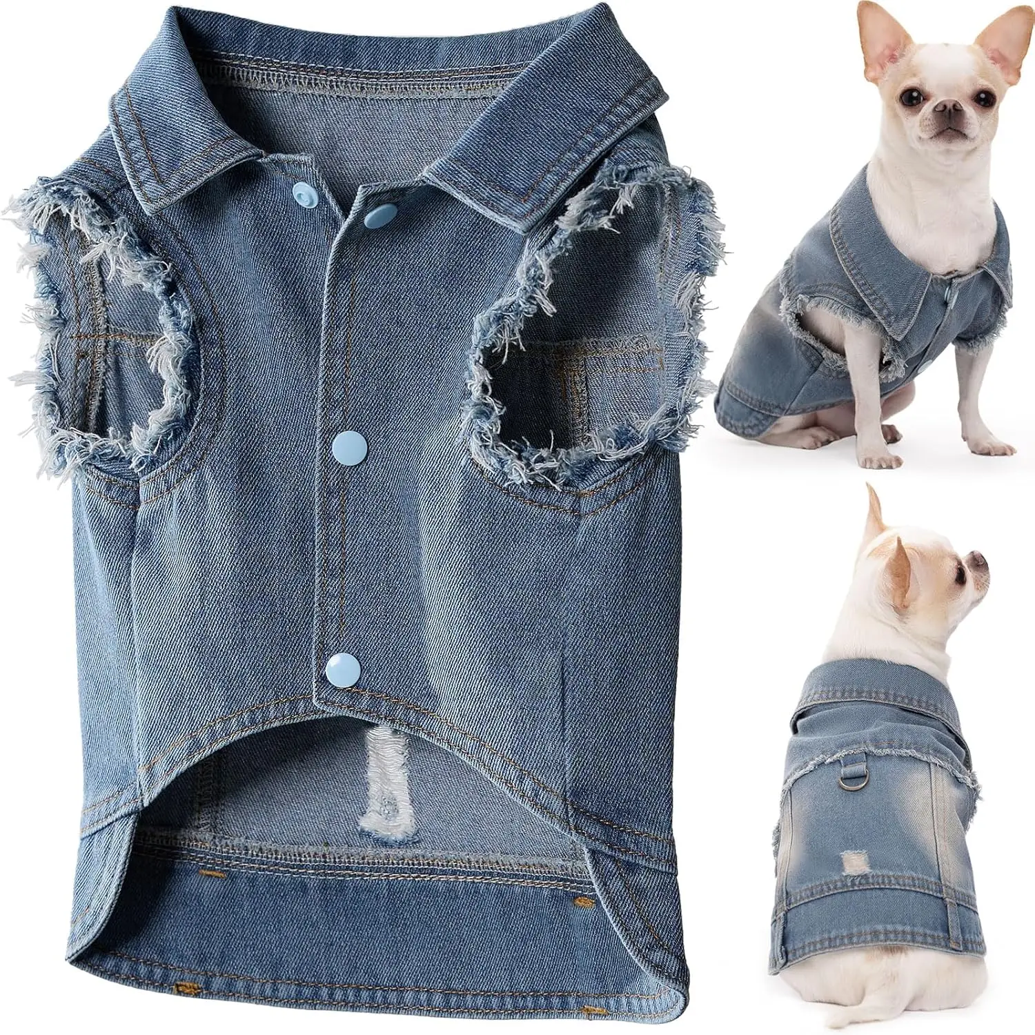 

Big Dogs Denim Vest,Sleeveless Jeans Jacket Slim Fit Vintage Casual Summer Cool Jean Vest for Dog,Machine Washable Outfits 2025