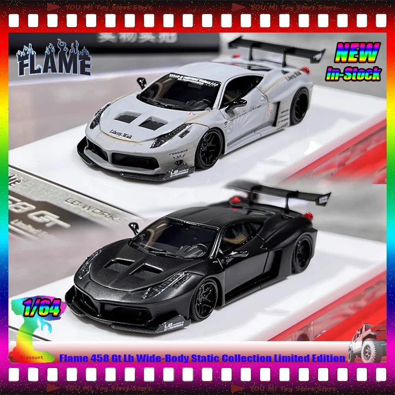 

New Flame 1:64 458 Gt Lb Wide-Body Resin Miniature Car Models - Limited Edition Static Collection Customized Toys Gifts Ornament
