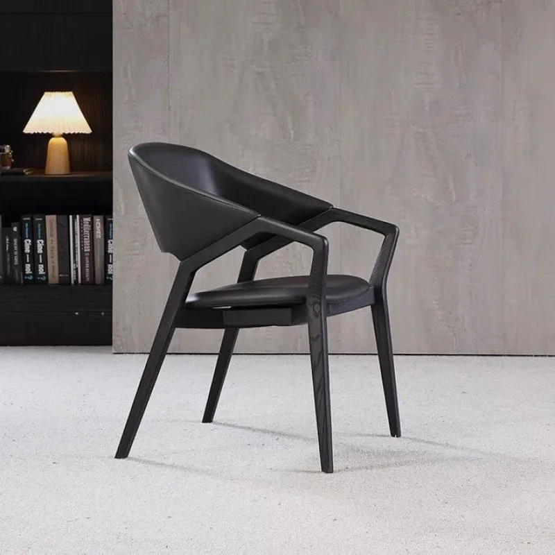 Icochair-Silla de diseño de lujo italiano, sillón de comedor italiano, minimalista, para el hogar, de madera maciza, de cuero, a la moda