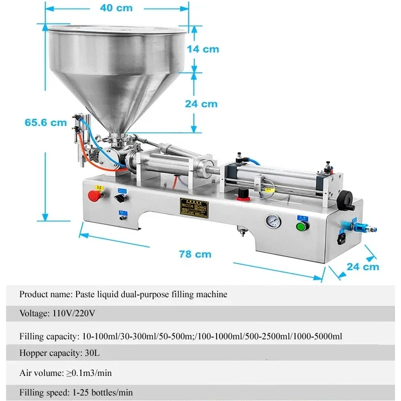 2025 New Semi-Automatic Peanut Butter Viscous Liquid Yogurt Jam Sauce Honey Filling Machine Tomato Paste Filling Machine
