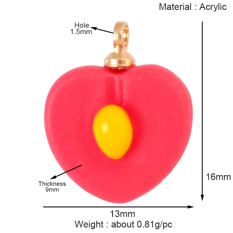 Arylic 3D Obst Erdbeere Traube Mango Durian Wassermelone Kirsche Granatapfel Charm Anhänger, Schmuck Halskette Armband Versorgung S18 – Detail 28