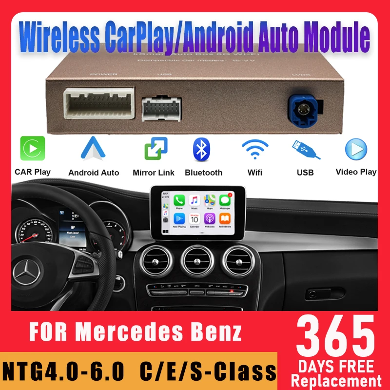 For Mercedes Benz NTG 4.0 4.5 5.5 S Class W222 Android Auto Apple CarPlay OEM Screen Car Intelligent System Mirroring