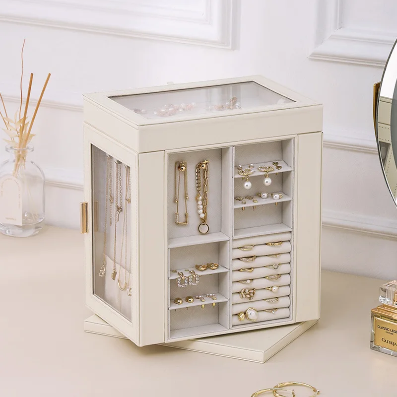 Jewelry box storage box Advanced large capacity multi-layer jewelry box desktop storage jewelry storage box