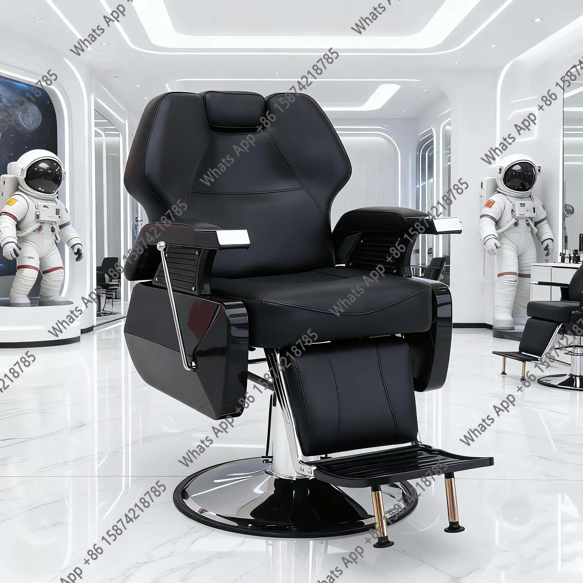The new retro oil head chair can be reclined barber chair, hair salon chair, large chassis, hair cutting and hair shaving seat.