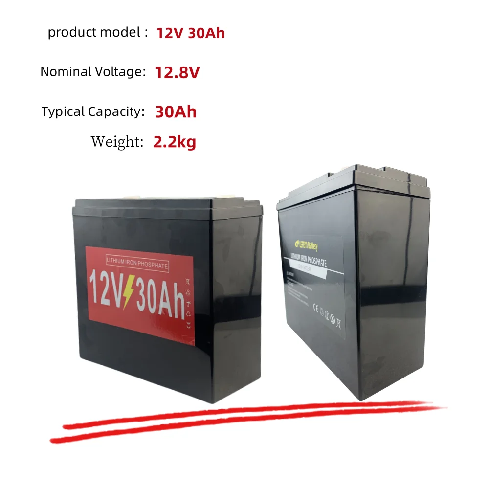 New 12V 30Ah Lithium Iron Phosphate battery pack High power storage battery