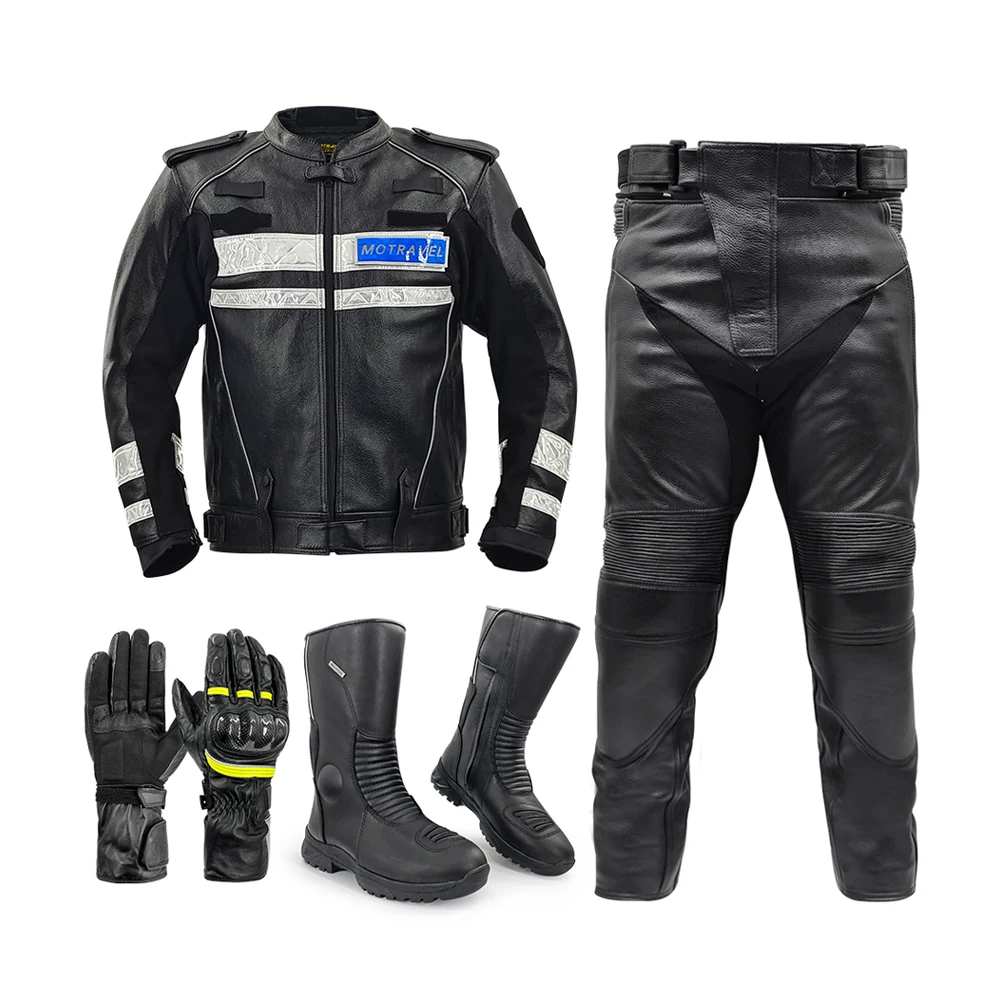 HGLJ001 Racing Wear Riding Boots Motorcycle Clothing Pants Jacket Motorcycle Leather Riding Suit for Men
