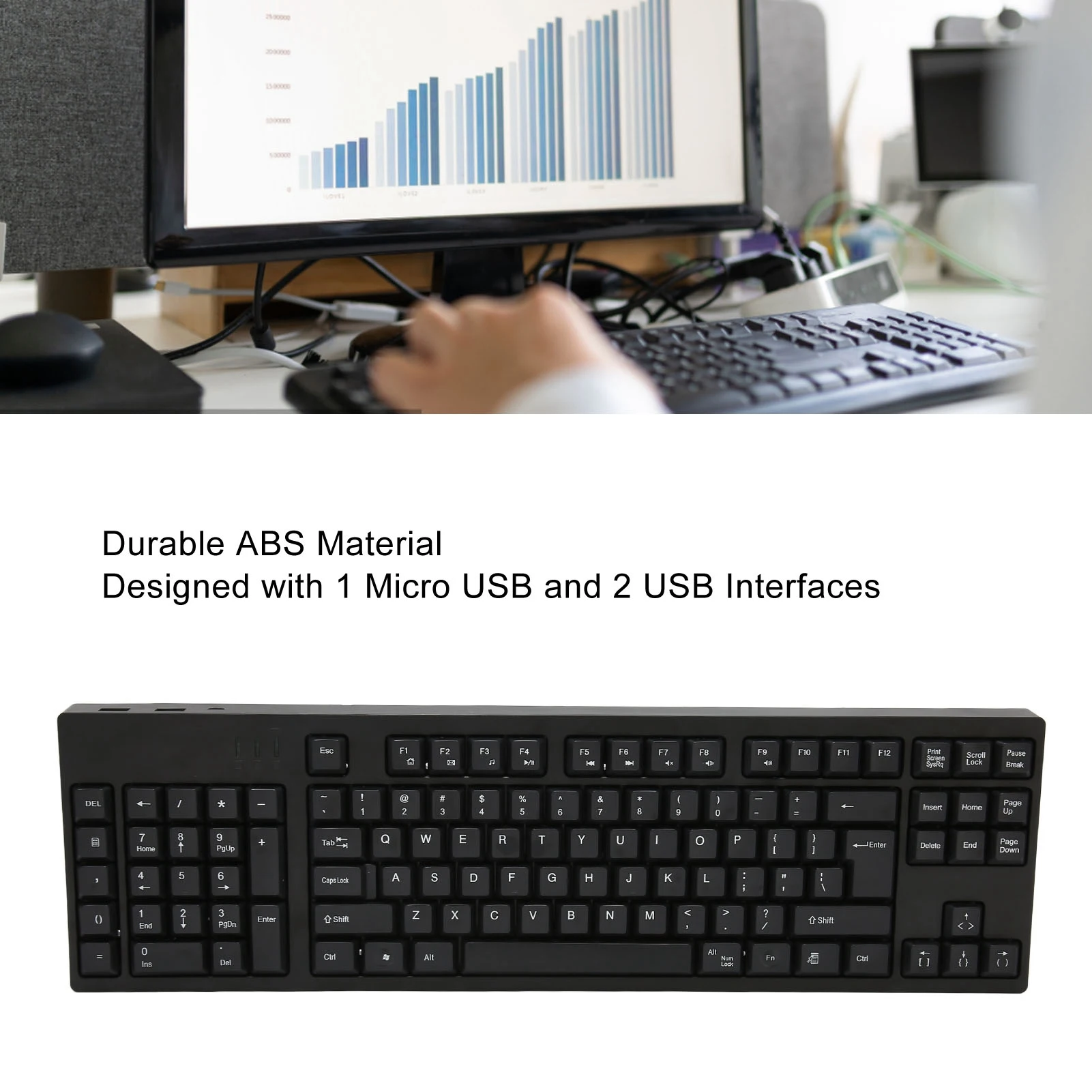 

Left Numpad Keyboard Ergonomic Layout Widely Used Left Handed Keyboard 109 Keys USB Fatigue Relief for Business