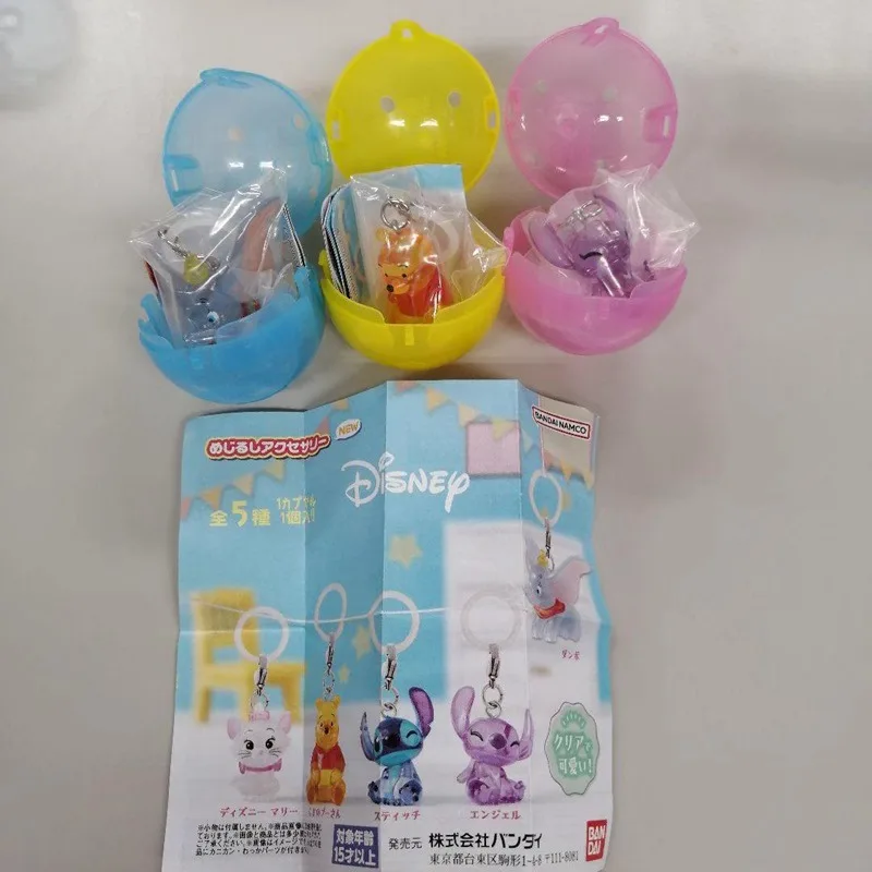 Disney Gashapon ของเล่นแคปซูล Winnie Pooh Stitch Marie Cat Dumbo อะนิเมะตัวเลขโปร่งใสจี้คอลเลกชันตกแต่งของขวัญเด็ก