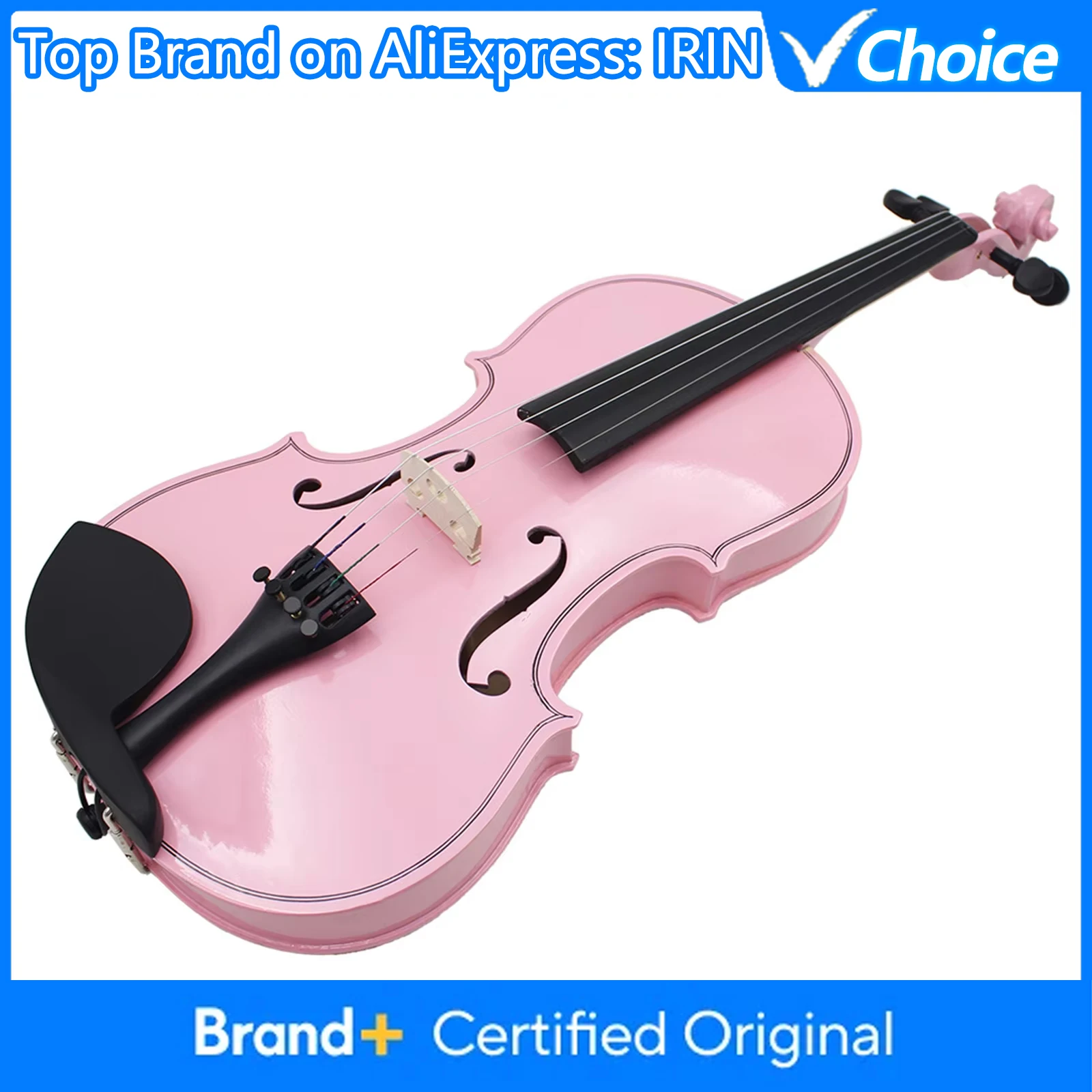 

Скрипка IRIN 4/4 розового цвета, подходит для начинающих студентов, из массива дерева, с футляром, смычком и аксессуарами, струнный инструмент.