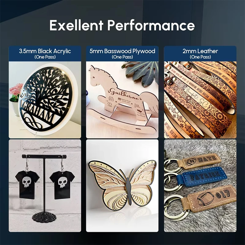 ماكينة نقش بالليزر صغيرة محمولة ثلاثية الأبعاد يمكنك صنعها بنفسك لقطع المجوهرات المعدنية والجلدية والزجاجية والخشب والكريستال والأكريليك والجلد والبلاستيك #6