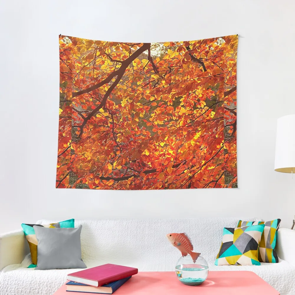 

The Magic of Autumn - Autumn leaves on the Branches Tapestry Home Decorators Room Aesthetic Bedrooms Decor Tapestry
