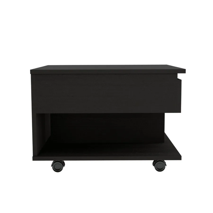 DEPOT ESHOP Babel Lift Top Mesa de centro Ruedas Una estante Negro
