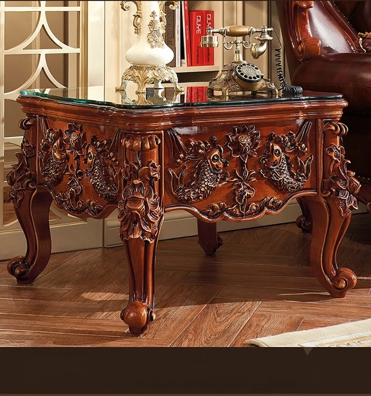 

European Style Square Table American Style Solid Wood Carved Table Corner Table Telephone New Product