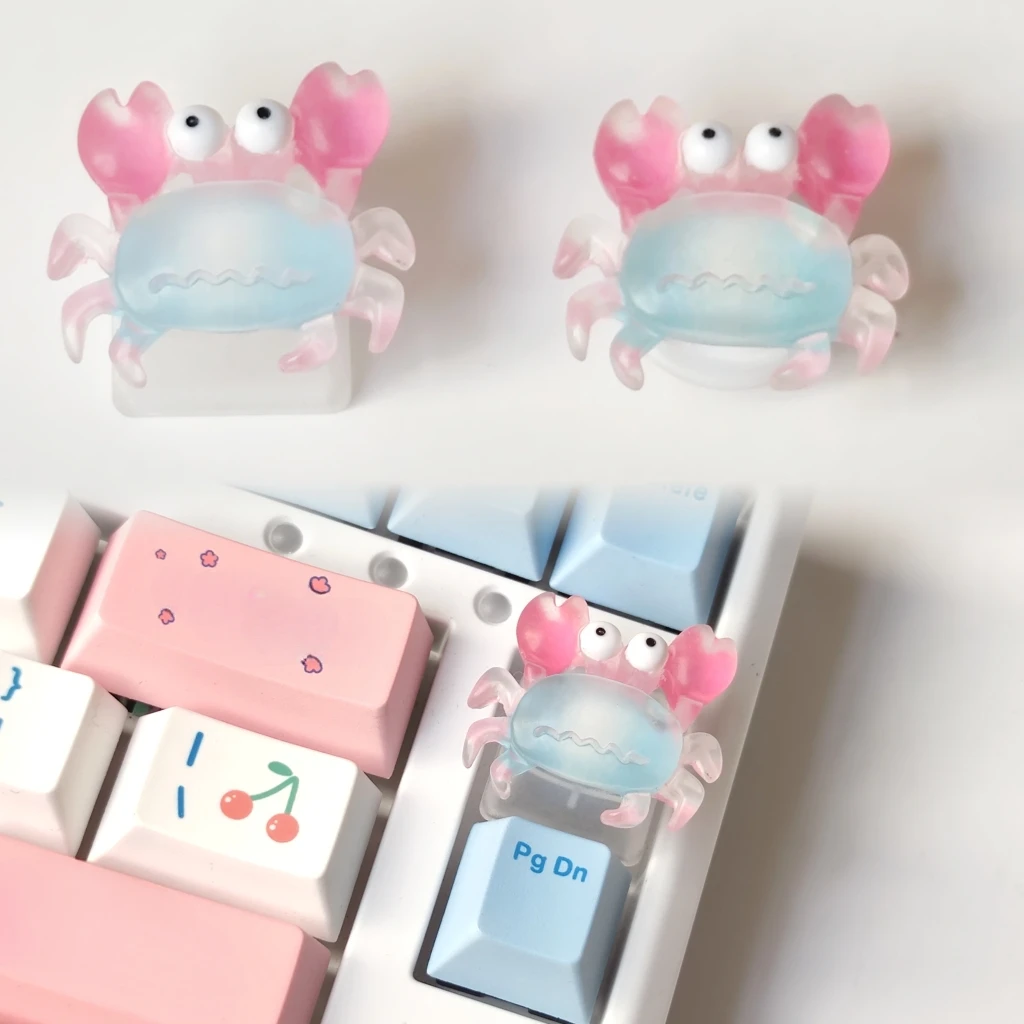 

DIY Cartoon Crab Translucent Personalized Mechanical Keyboard Keycap for Cherry Cross Axis ECS Replacement Keycaps