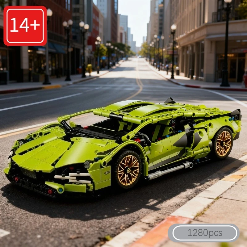 2025 Nowe Klocki Techniczne 1:14 Samochód Wyścigowy Sportowy Model Pojazdu Miejskiego Mechaniczny Super Klocki Puzzle Zabawki Prezenty dla Dorosłych