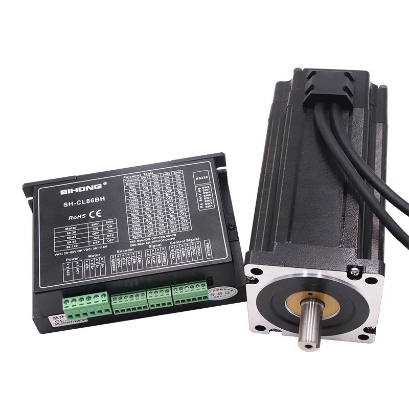 Siheng  Motor 2 Phase Nema 34 Closed Loop Stepper Motor Set 12Nm 6A 86mm Closed Loop Stepping Motor Encoder