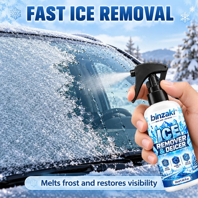 Car Windshield Wiper De-Icer Spray, Targets Thin Frost & Light Ice at Glass Base & Wiper Area, Winter Spot Treatment