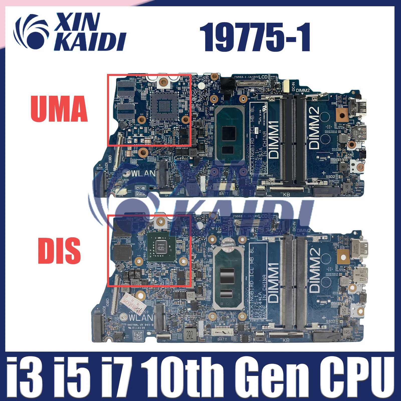 

Laptop Motherboard For DELL 5401 5501 5408 5508 0N03X9 085C41 19775-1 Computer Mainboard CPU with i3 i5 i7 10th Gen MX330 2G