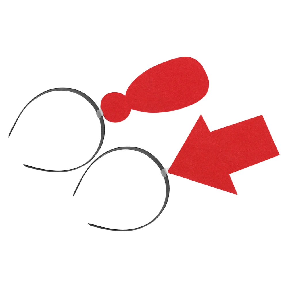 

2pcs Photo Booth Headband Arrow Exclamation Mark Novelty Hair Hoop For Halloween Mardi Gras Party Costume Accessory Fabric