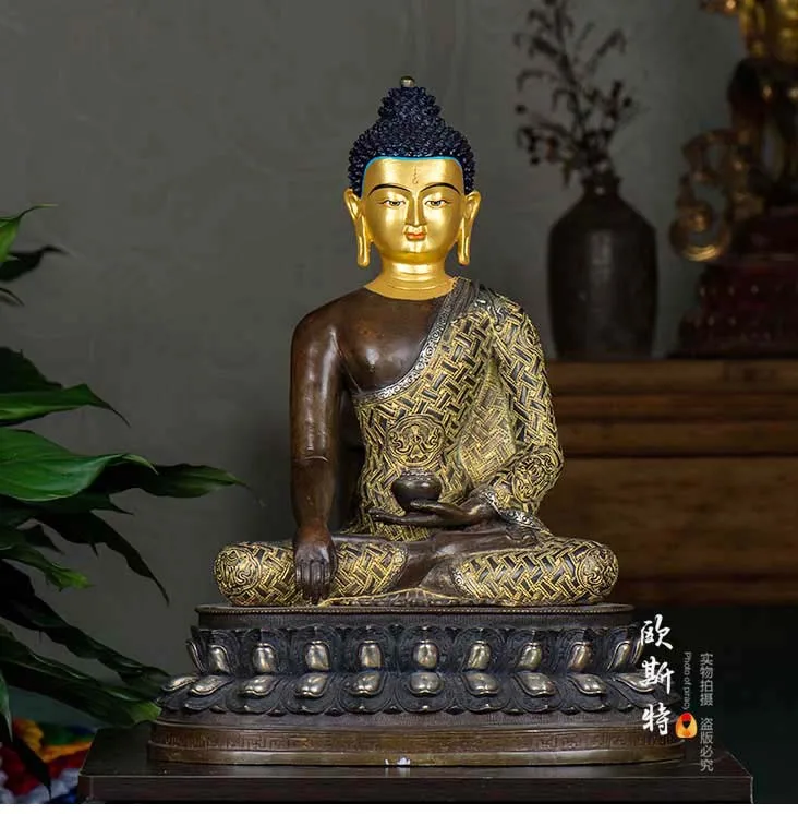 41CM large huge -TOP High grade GOOD Buddha HOME family silvering Effective Nepal Shakya Buddha GOD Buddha statue