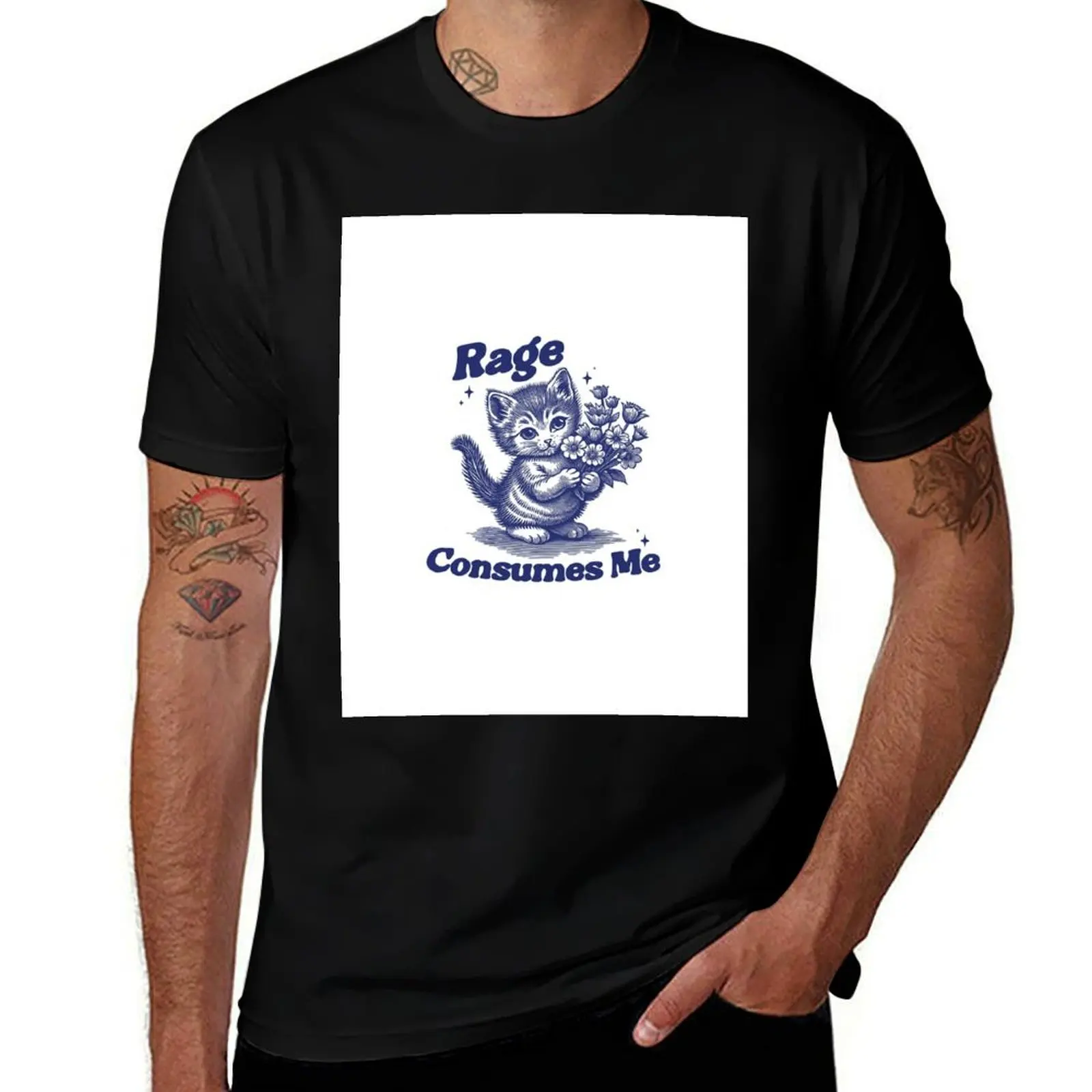 Rage Consumes Me Shirt, Weirdcore Shirt, Funny Hilarious Kitten Meme, Funny Mental Health Meme, Dark Humor T-Shirt