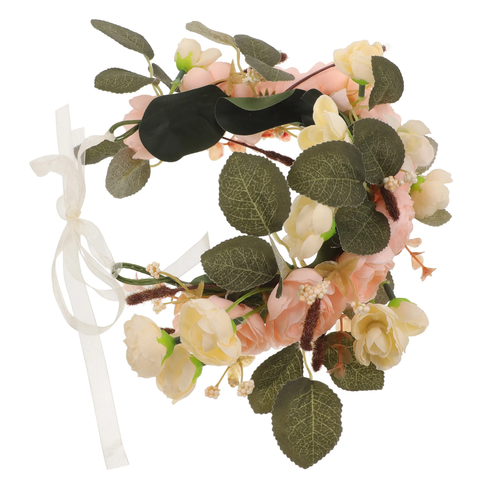 

Rattan Rose Flower Wreath Crown Women Headpiece Hairband Bridal Garland Vacation Elegant Design Adjustable Comfortable Wedding
