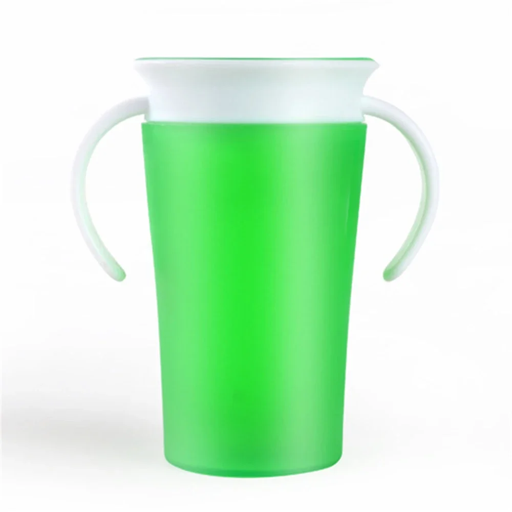 1PC 360 Baby Cups Can Be Rotated Magic Cup Baby Learning Drinking Cup LeakProof Child Water Cup Bottle 260ML Copos