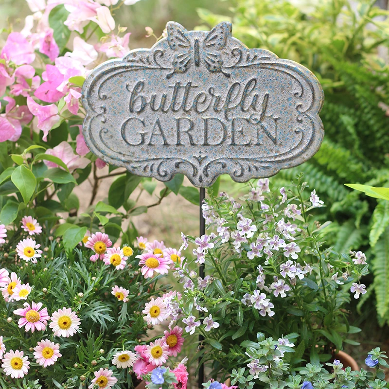 

Retro Outdoor Garden Lawn Flower Arrangements Courtyard Ironwork Nameplates Gardening Sundries Signs Direction Signs