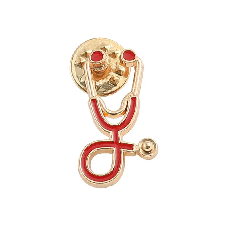 Mini Stethoscope Brooches Pins Doctors Nurses Jackets Coat Lapel Bag Brooch Pin Medical Badges Party Jewelry Gifts Women Men