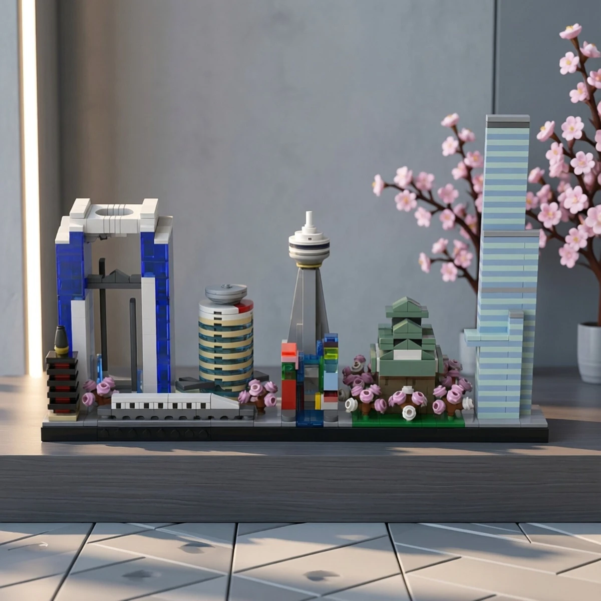 

MOC Japan City Architecture Street View Series Osaka Skyline Building Blocks Model DIY Adult Assembly Toy Birthday Gift Ornament
