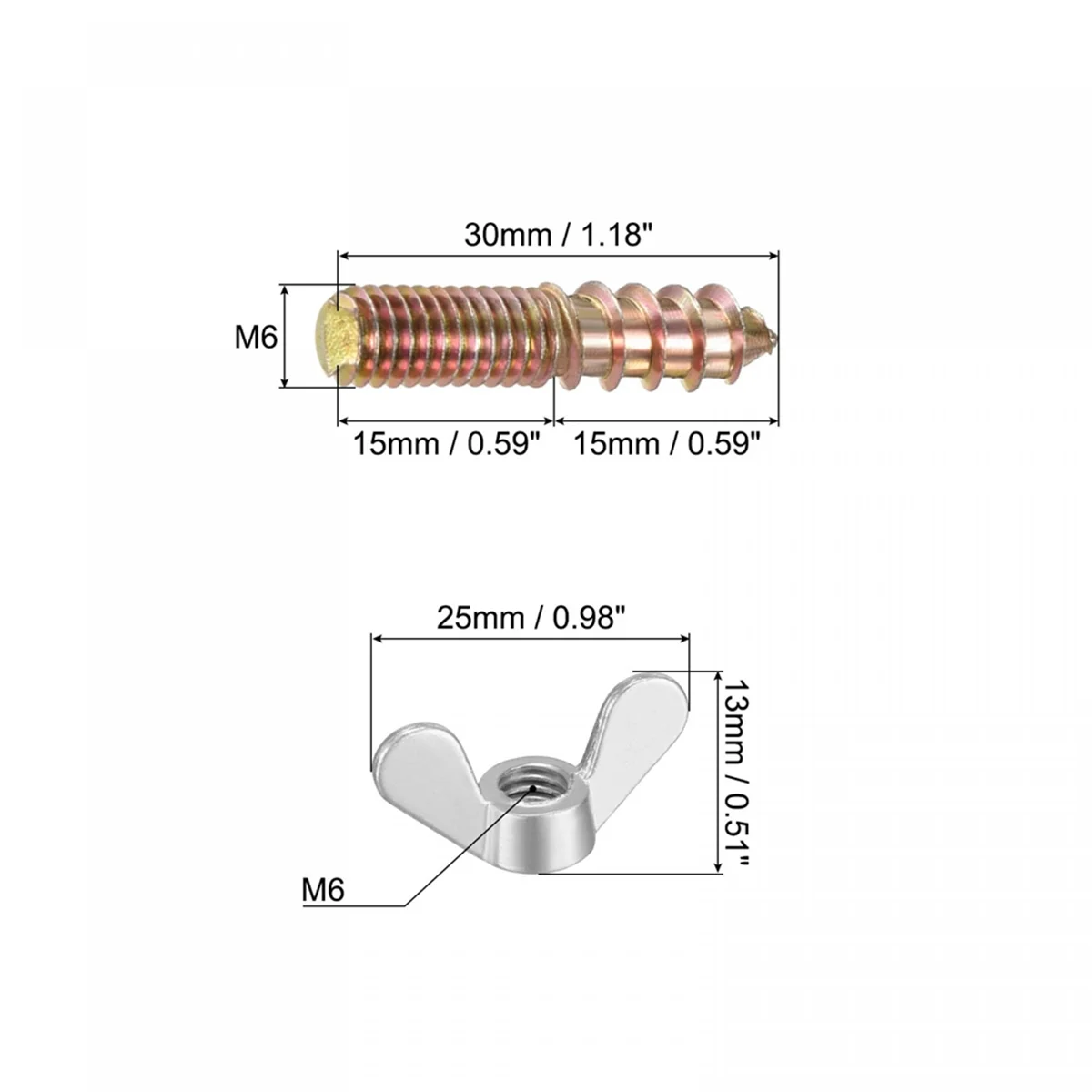 AB06 M6 Wing Nuts, …
