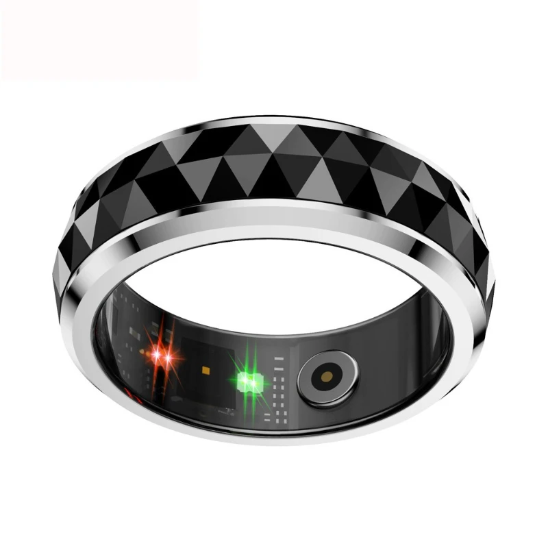 Smart Ring Sleep Heart Rate Blood Oxygen Health Monitoring 5ATM Waterproof Multi Functional Rings with Magnetic Charging Cable