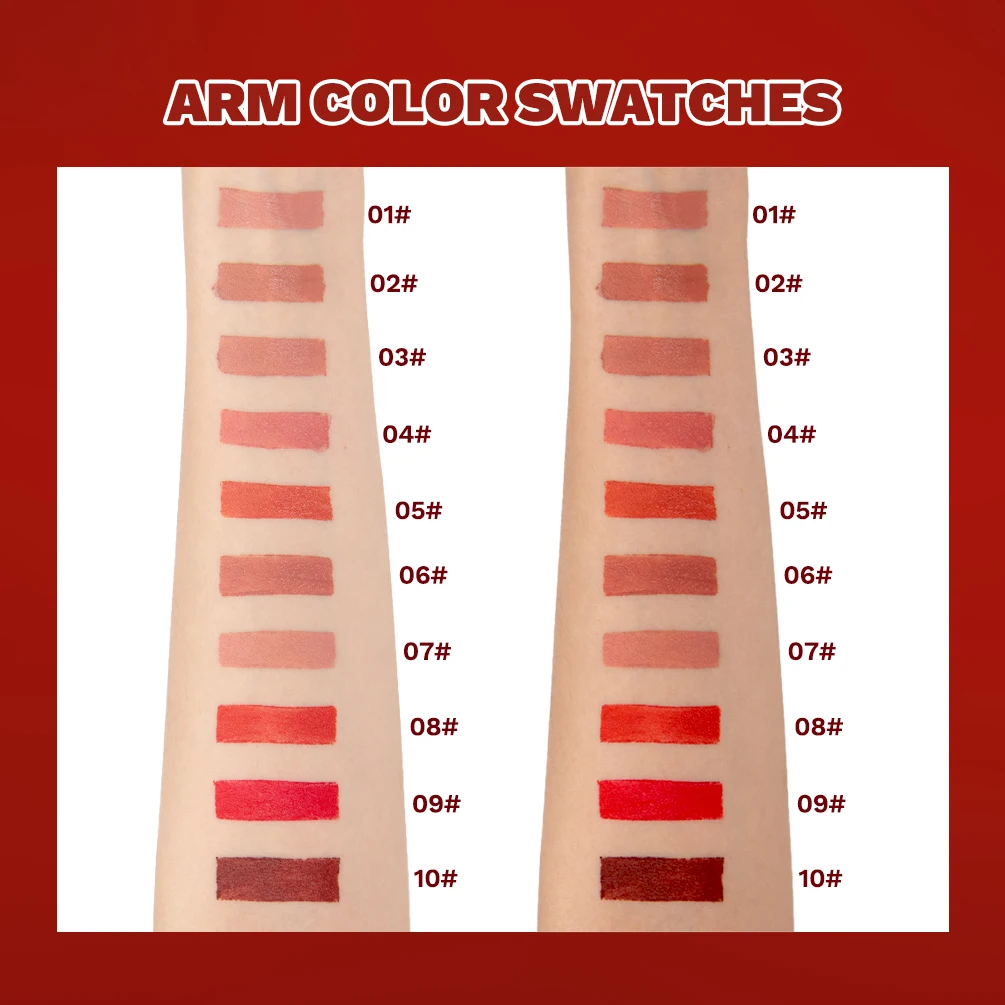 QIBEST Matte Lipstick Long Lasting Velvet Mist Lip Stain Non-Stick Cup Classic Highly Pigmented Sexy Red Lipstick New Makeup