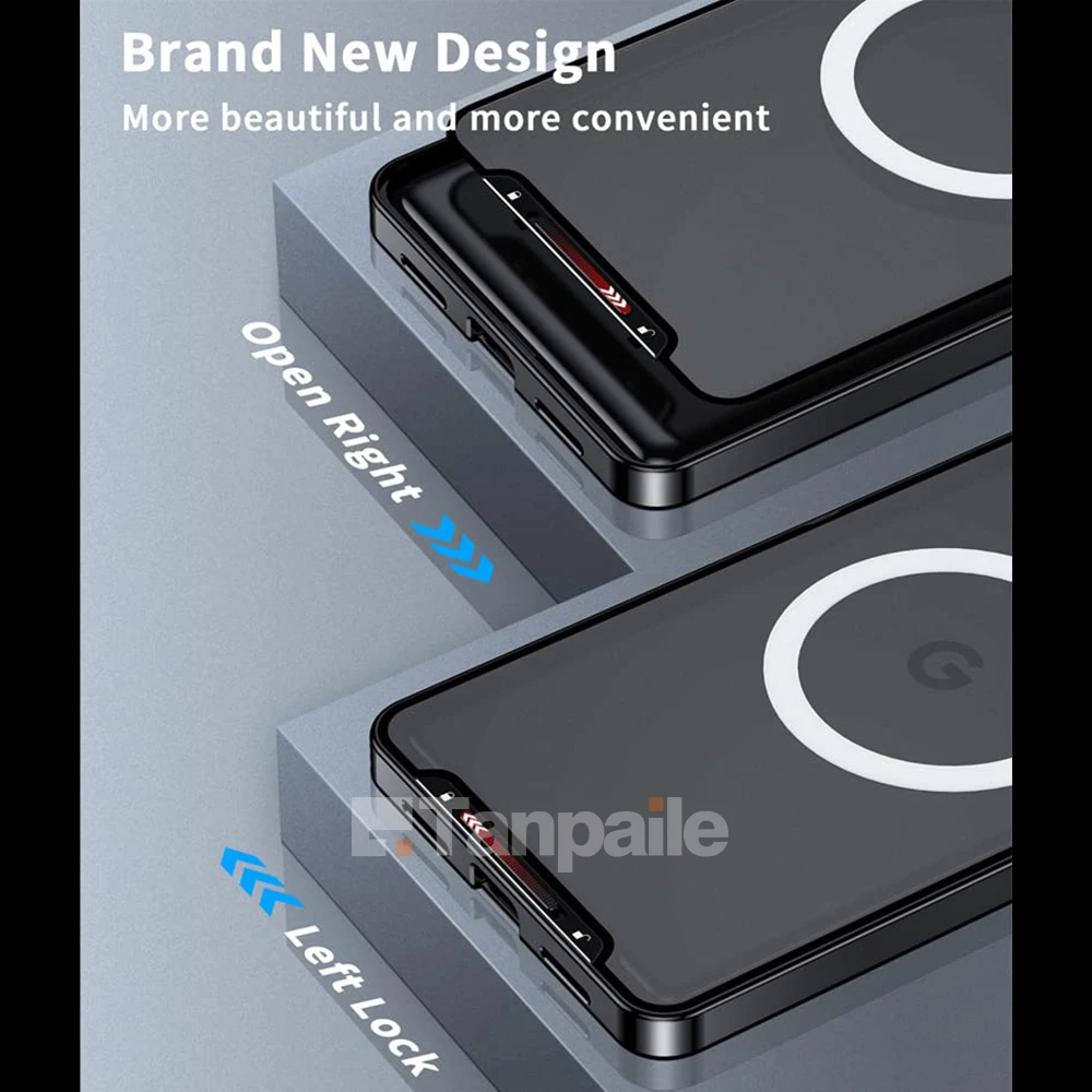 Tanpaile Matte Magnetic Metal Case for Google Pixel 7 Pro 7A 8 With Camera Lens Protector MagSafe Slim Shockproof Phone Shell