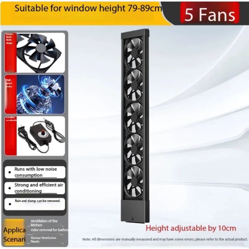 No Drilling Window Exhaust Fan, Powerful Quiet Adjustable Speed Ventilation for Sliding Window