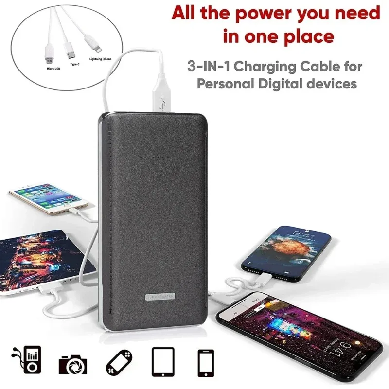 12 فولت مايكرو ستارت الداعم المحمولة سيارة الطوارئ بدء الطاقة 10000 مللي أمبير بطارية المحرك متعددة الوظائف بدء الطوارئ