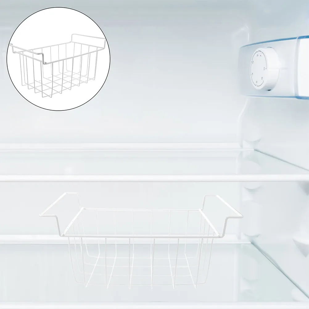 Stackable Freezer Organizer Rack for Chest Freezer Deep Refrigerator Wire Basket with Handle Clear Visibility Rustproof Metal
