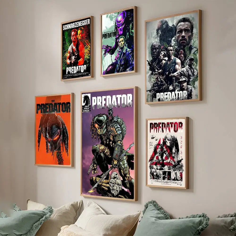 The P-Predator Monster Movie Self-adhesive Art Poster Whitepaper Sticker DIY Room Bar Cafe Wall Decor view 3