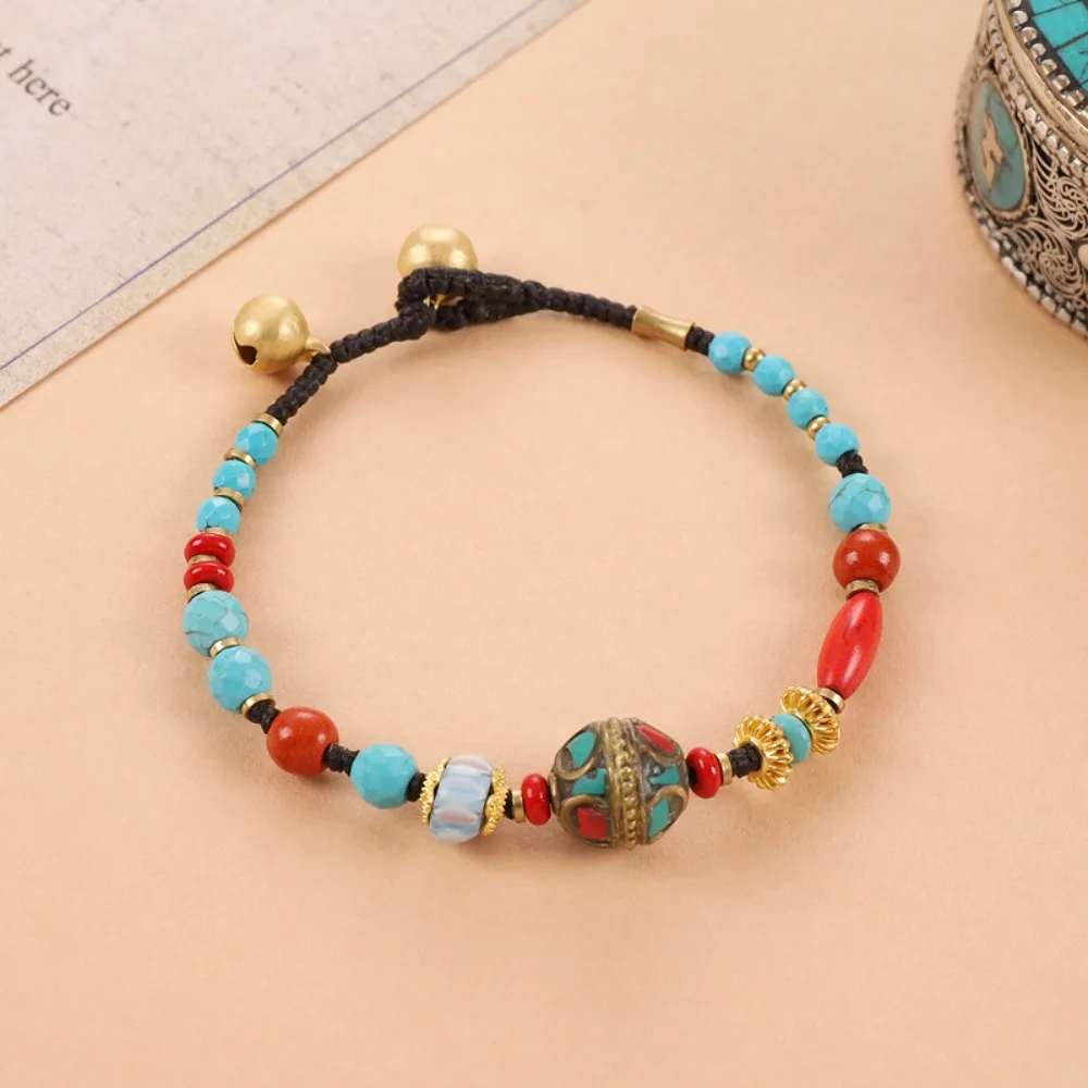 Niche Design Colorful Tibetan-style Bracelet Retro Handmade Bohemian Bracelet Exotic Ethnic Style Vintage Beaded Bracelet Gift